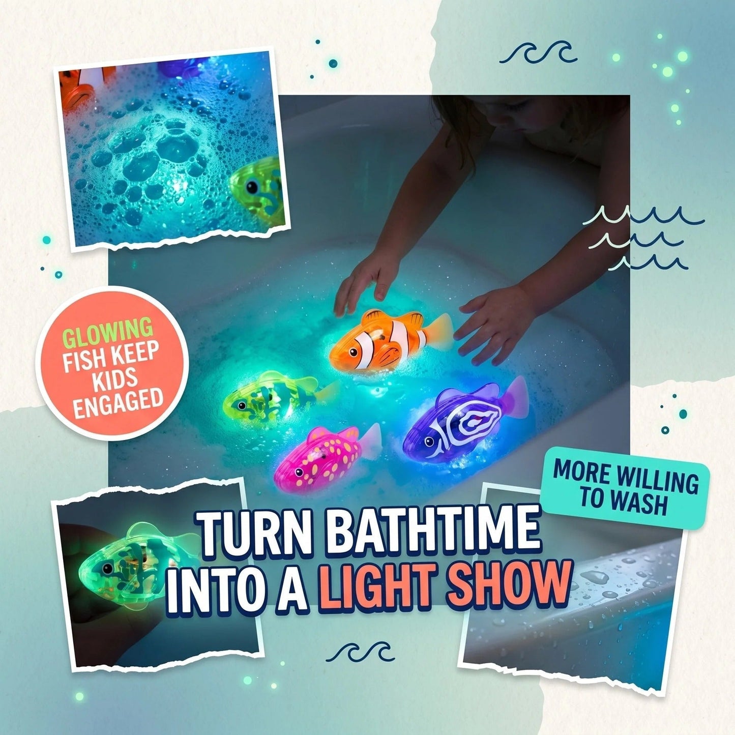 4 Pcs Electronic Pet Fish Bath Toy